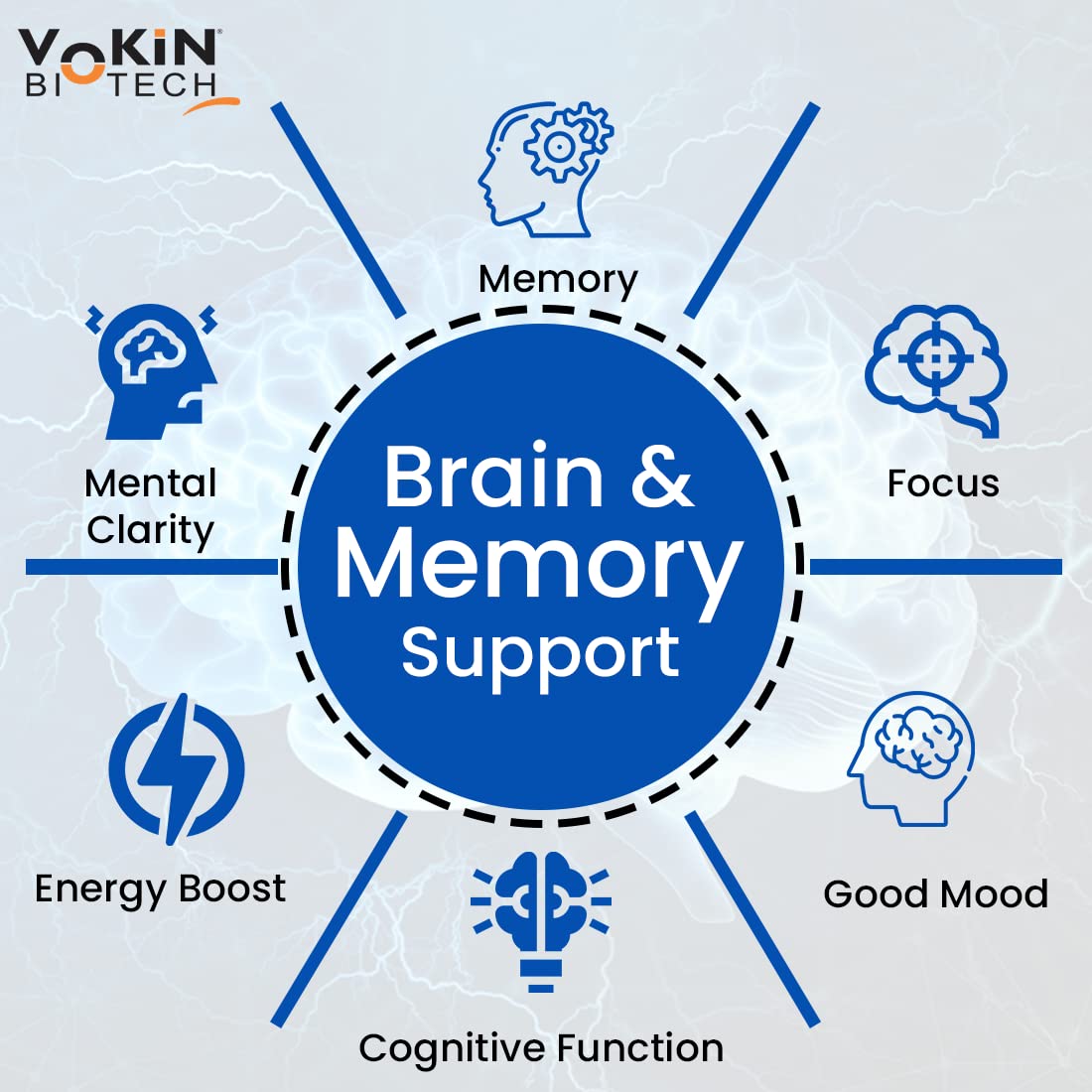 Vokin Biotech Cognitivix -Unique Brain activation Ginkgo Biloba With Ginseng extract 60 Veg capsule