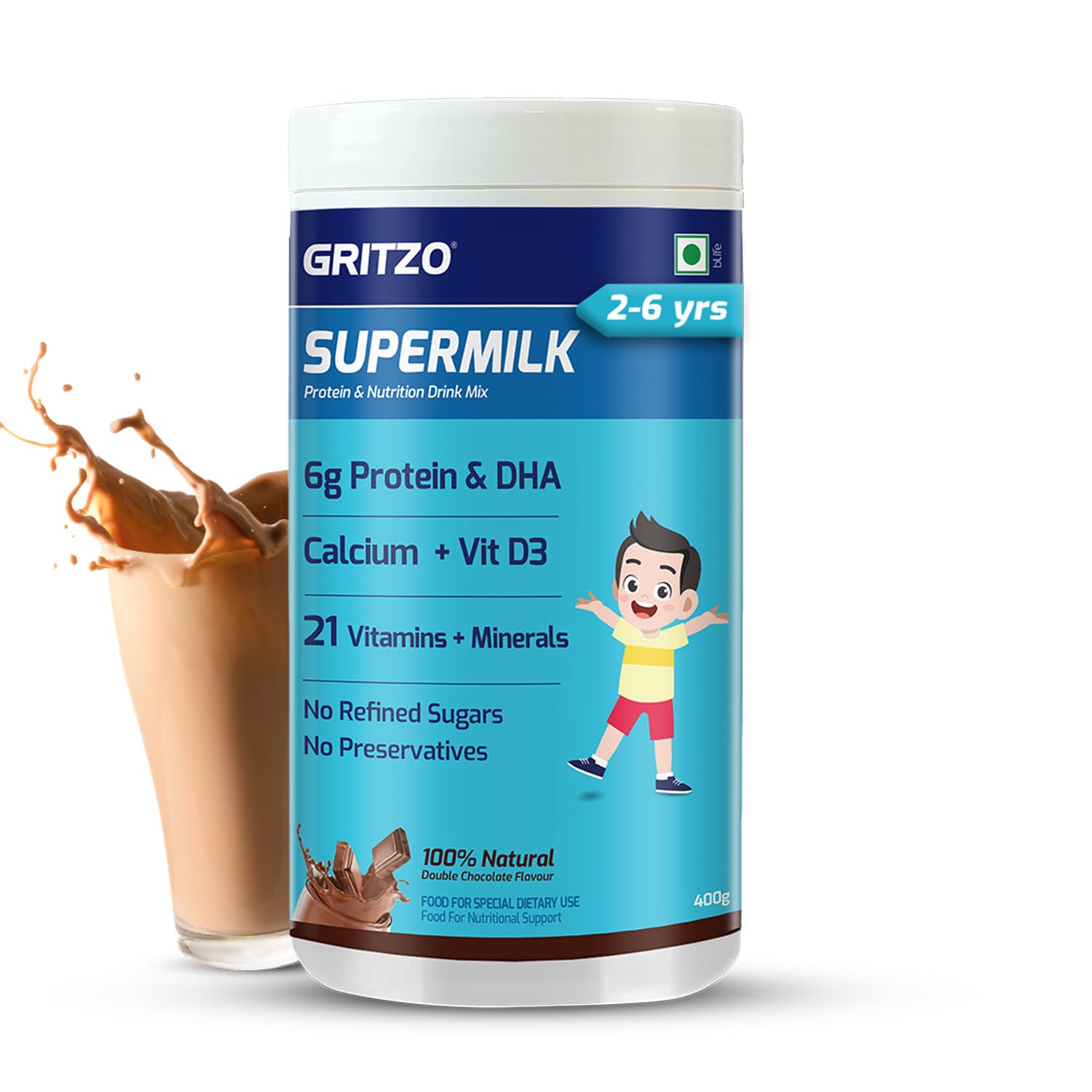 Gritzo SuperMilk Overall Growth (2-6y) for Boy/Girl - Distacart