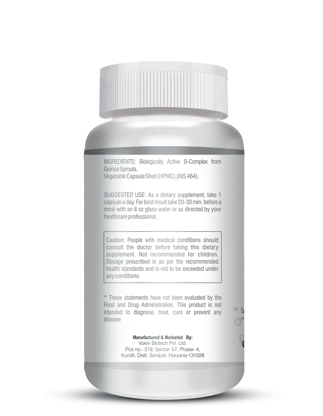 Vokin Biotech 100% Natural Vitamin B-Complex - Quinoa Sprout - Capsules