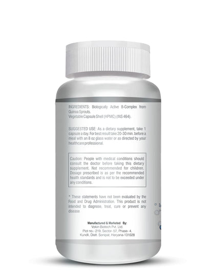 Vokin Biotech 100% Natural Vitamin B-Complex - Quinoa Sprout - Capsules