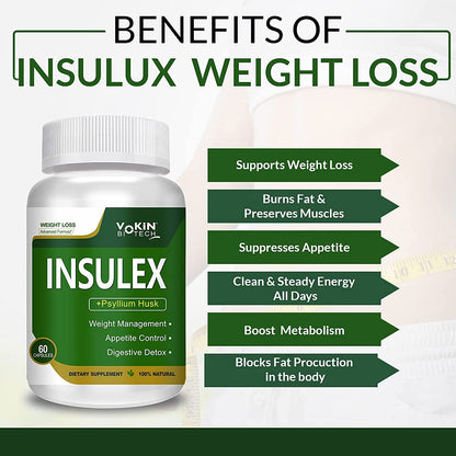 Vokin Biotech Insulex Weight Management | Appetite Control | Digestive Detox (60 Capsules)