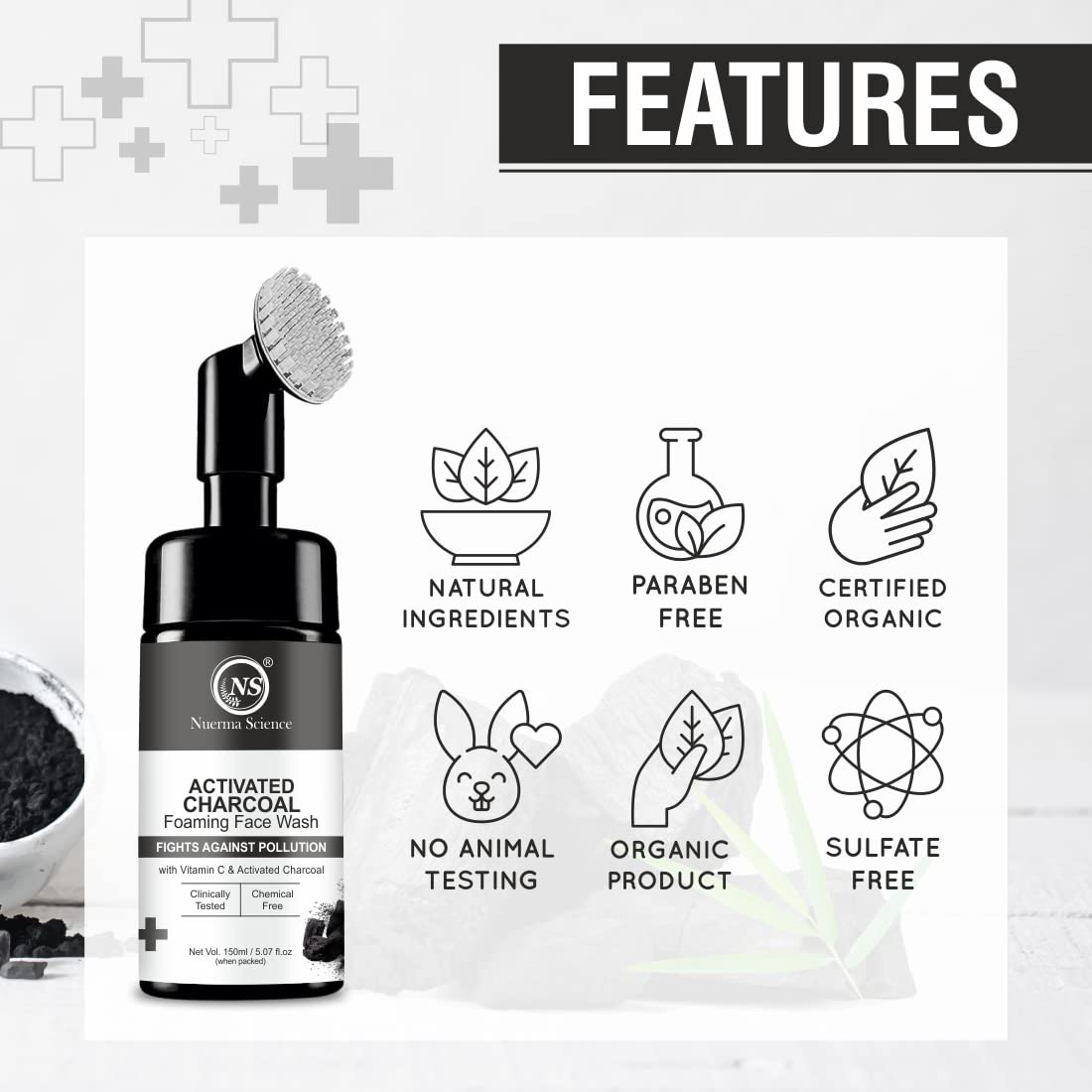 Nuerma Science Charcoal Foaming Face Wash - Distacart