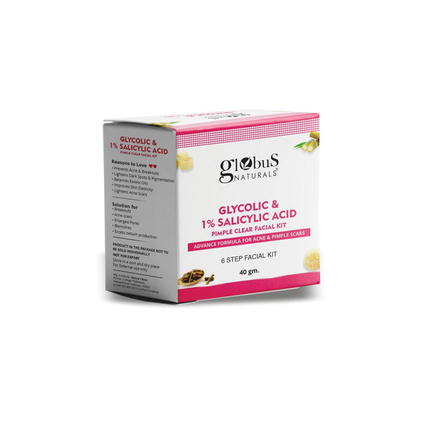 Globus Naturals Anti Acne Glycolic & Salicylic Acid 6 Step Facial Kit