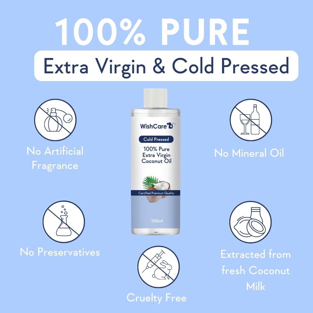 Wishcare Premium Cold Pressed Extra Virgin Coconut Oil