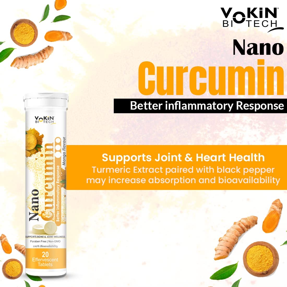 Vokin Biotech Natural Turmeric Curcumin Extract Supplements