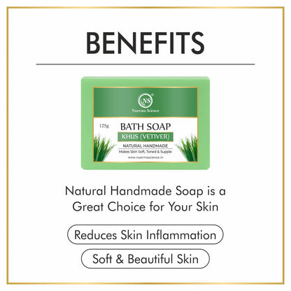 Nuerma Science Khus Vetiver Bath Soap | Makes skin soft, toned & supple - Distacart