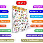 Thumbnail for ENGLISH-MARATHI Chart For Kids (16 Charts ) 36 x 50 cm - Children Spiral Wall Picture Chart