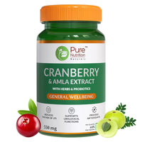 Thumbnail for Pure Nutrition Cranberry & Amla Extract Veg Capsules - Distacart