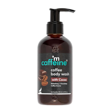 mCaffeine Coffee Body Wash with Cocoa for Refreshed & Moisturized Skin | Irresistible Chocolate Aroma | Vitamin E Rich Body Cleanser for Supple Skin | Sulphate Free Body Wash for Men & Women - 200 ml
