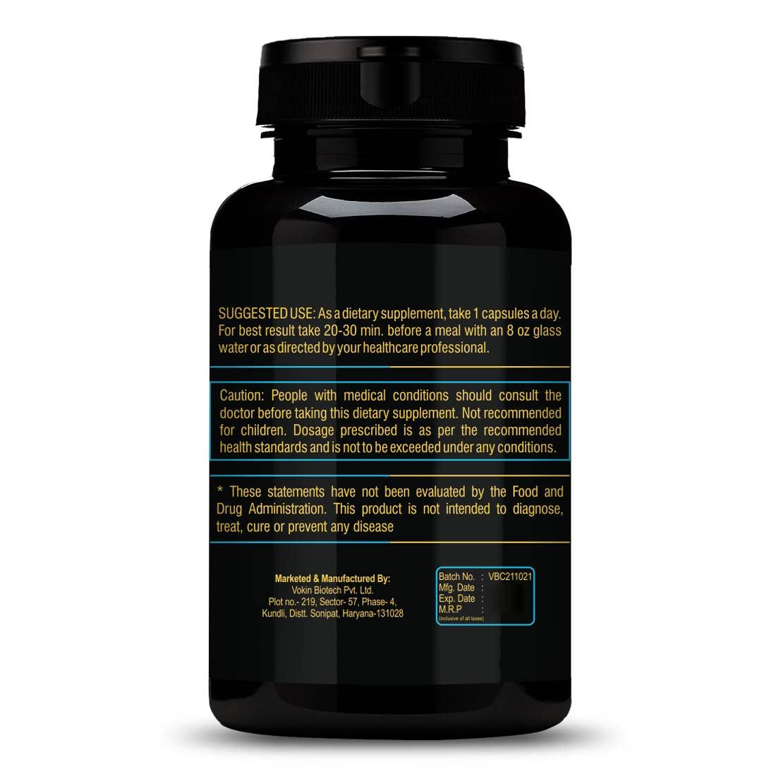 Vokin Biotech Cognitivix -Unique Brain activation Ginkgo Biloba With Ginseng extract 60 Veg capsule