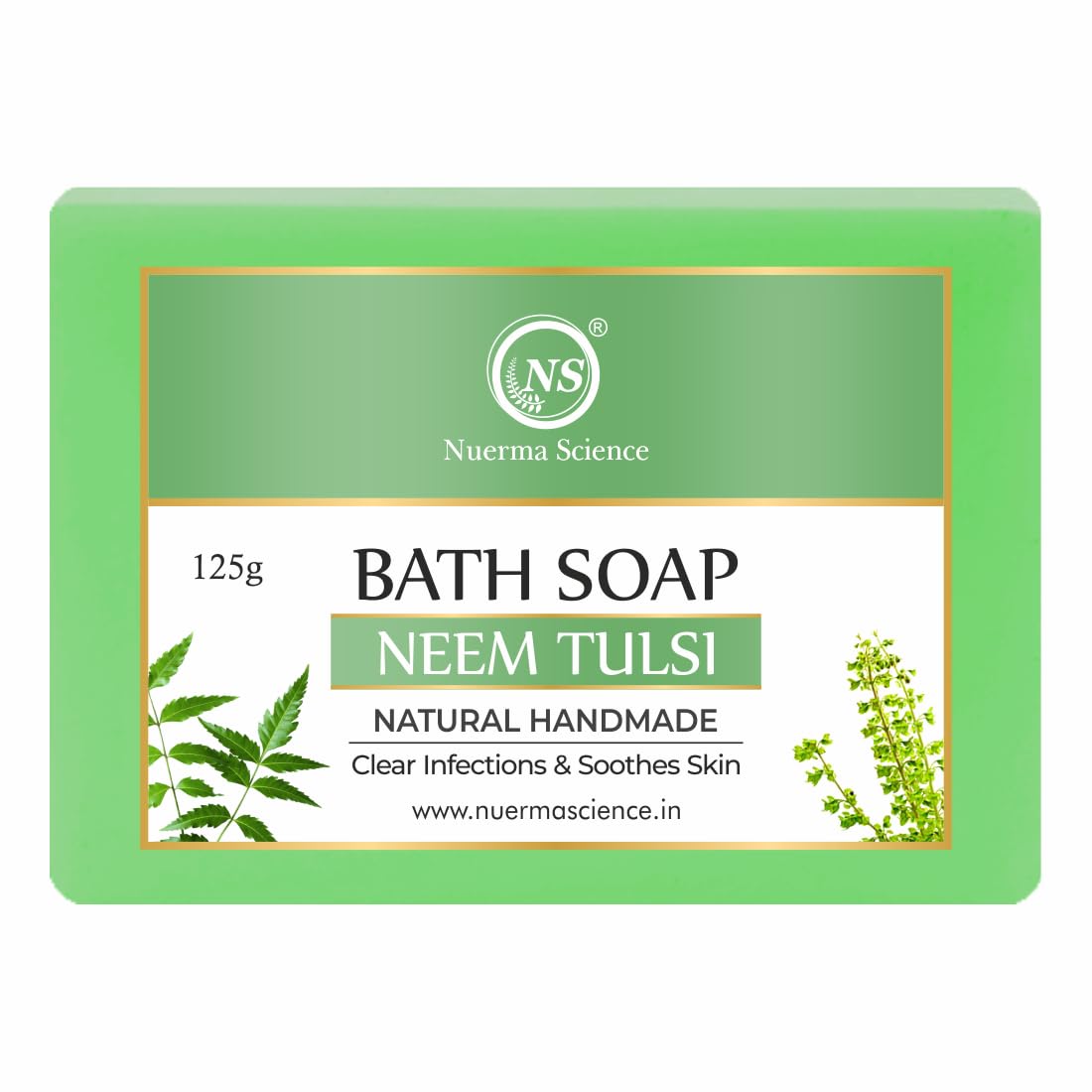 Nuerma Science Neem Tulsi Bath Soap | Purifies & Soothes Skin - Distacart
