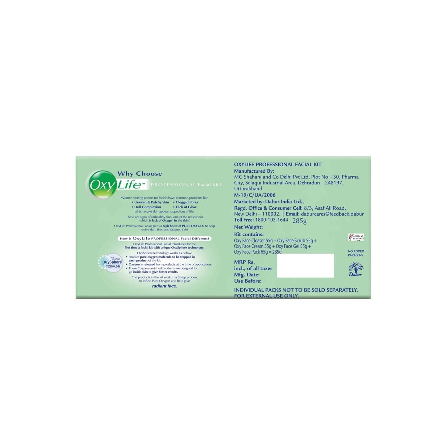 Oxylife Oxygen Professional Facial Kit - Distacart