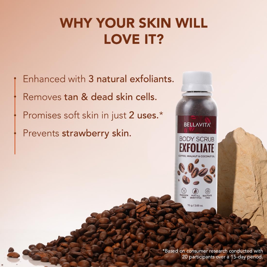 Bella Vita Organic Exfoliate Coffee Face And Body Scrub Grit - Distacart