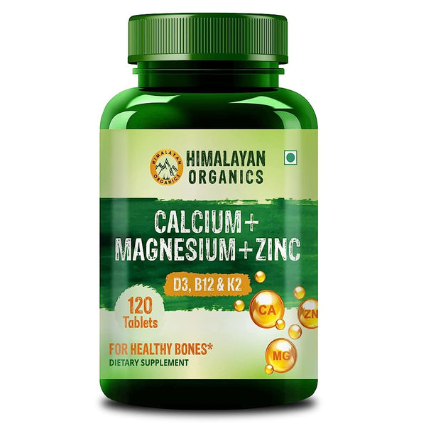 Himalayan Organics Plant Based Calcium + Magnesium + Zinc, D3+K2 Vegetarian Capsules - Distacart