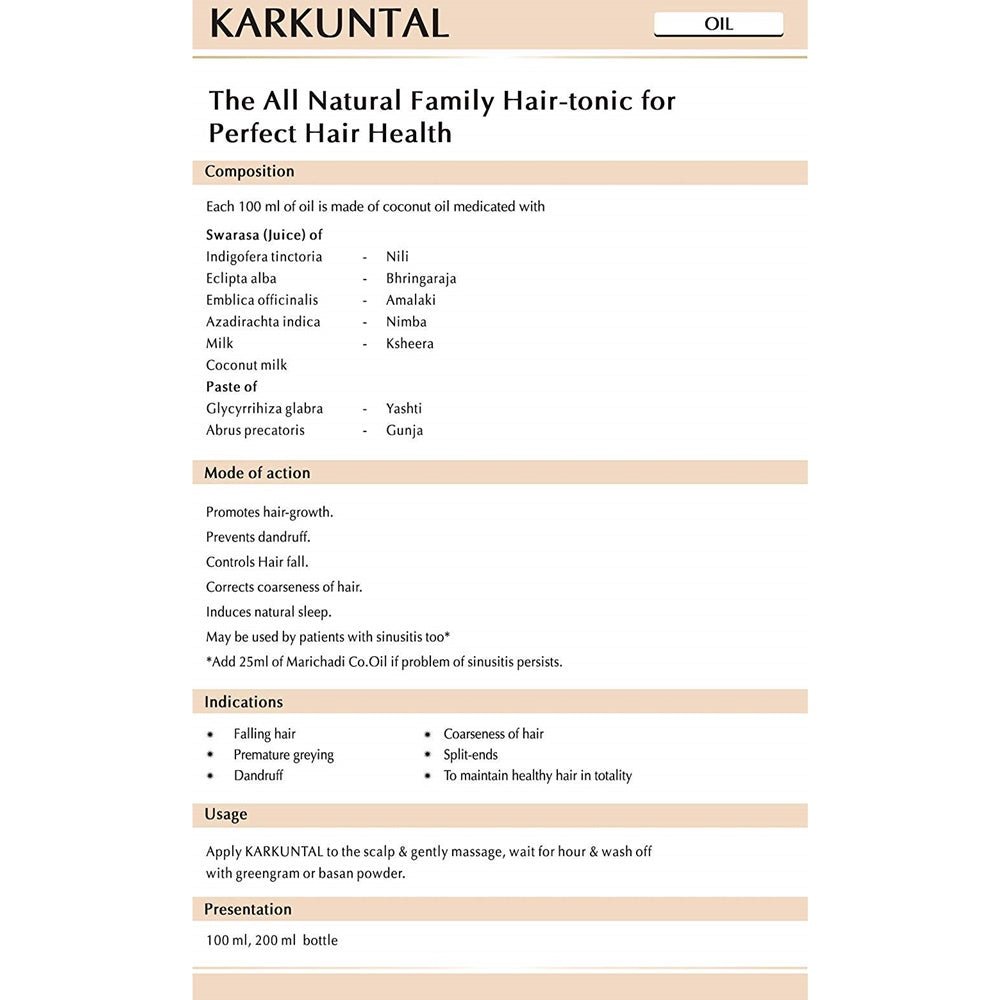 Avn Ayurveda Karkuntal Hair Oil - Distacart