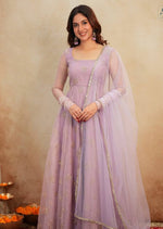 Thumbnail for Yash Enterprise Light Peach Organza Party Wear Embroidery Suit Set - Distacart