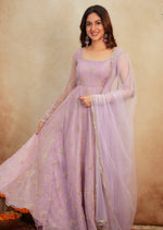 Thumbnail for Yash Enterprise Light Peach Organza Party Wear Embroidery Suit Set - Distacart