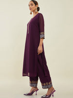 Thumbnail for Soch Women Thread Work Straight Kurta with Palazzos - Distacart