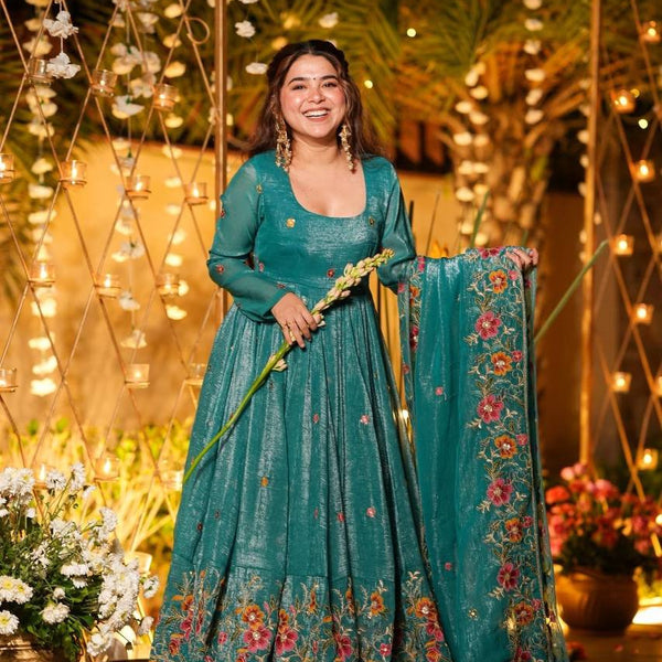 Yash Enterprise Rama Crunchy Silk Party Wear Embroidery Suit Set - Distacart