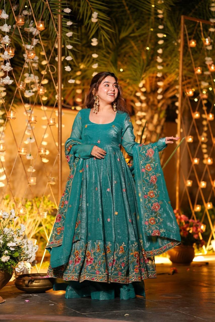 Yash Enterprise Rama Crunchy Silk Party Wear Embroidery Suit Set - Distacart