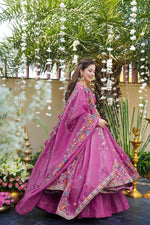 Thumbnail for Yash Enterprise Dusty Rose Crunchy Silk Party Wear Embroidery Suit Set - Distacart