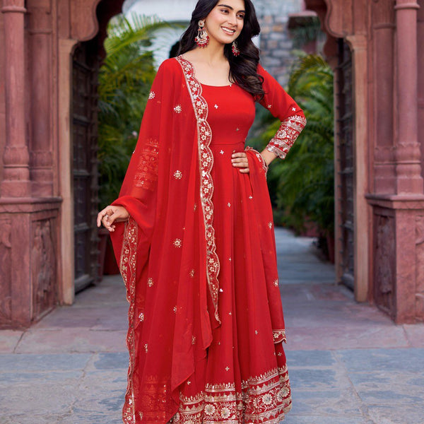 Lehenga Mart Designer Anarkali Suit With Kurta Palazzo Dupatta For Women-Tometo - Dista