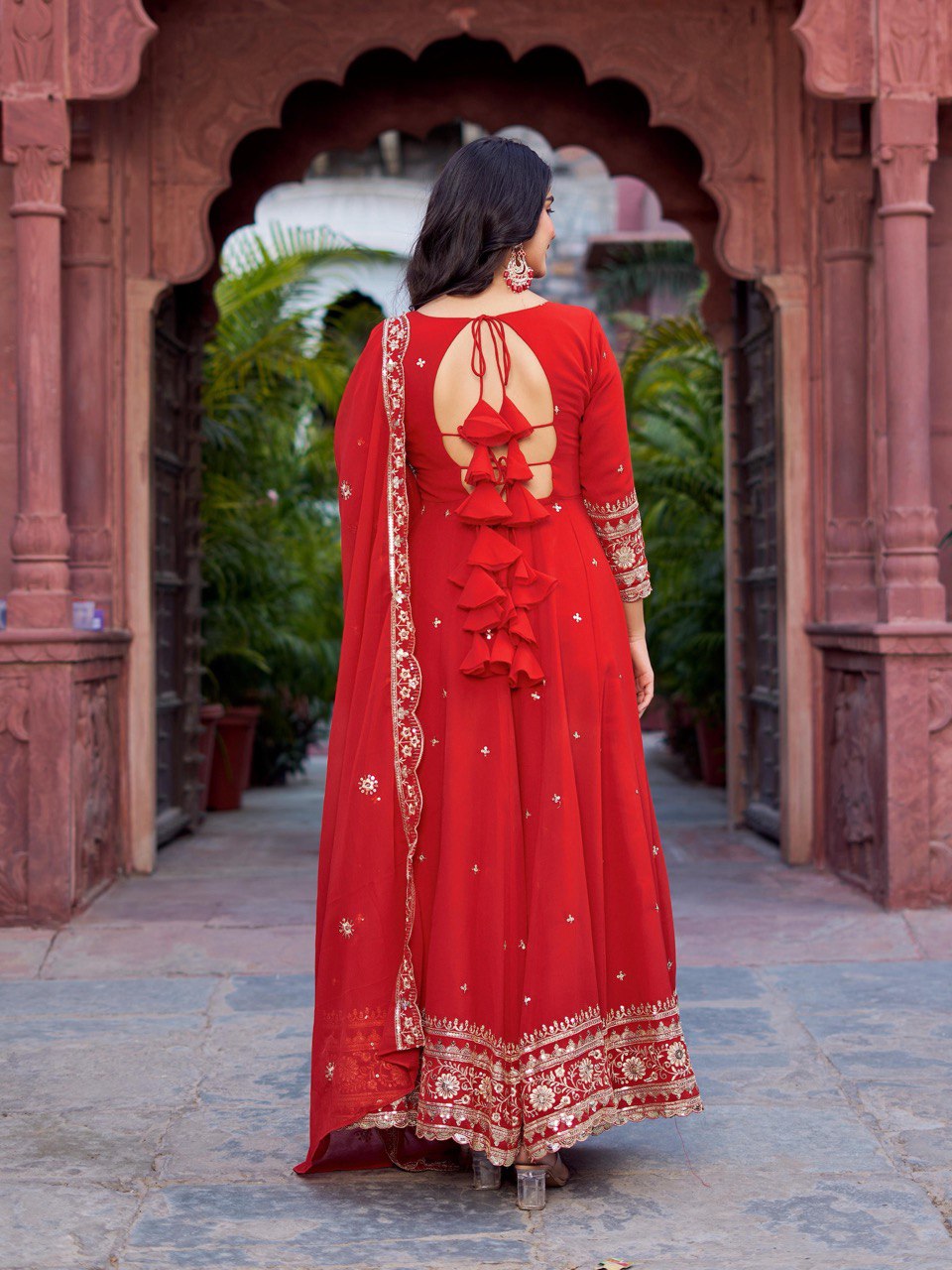 Lehenga Mart Designer Anarkali Suit With Kurta Palazzo Dupatta For Women-Tometo - Dista
