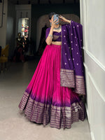Thumbnail for Pramukh Fab Rani Pink Color Chanderi Lehenga Choli