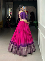 Thumbnail for Pramukh Fab Rani Pink Color Chanderi Lehenga Choli