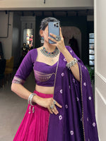 Thumbnail for Pramukh Fab Rani Pink Color Chanderi Lehenga Choli