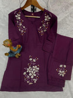 Thumbnail for Pramukh Fab Plum Color Viscose Rayon Co-ord Set - Distacart