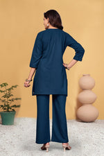 Thumbnail for Pramukh Fab Navy Blue Color Viscose Rayon Co-ord Set - Distacart