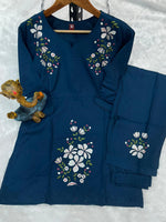 Thumbnail for Pramukh Fab Navy Blue Color Viscose Rayon Co-ord Set - Distacart