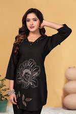 Thumbnail for Pramukh Fab Black Color Viscose Rayon Co-ord Set - Distacart