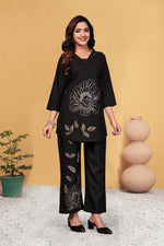 Thumbnail for Pramukh Fab Black Color Viscose Rayon Co-ord Set - Distacart