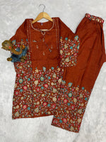 Thumbnail for Pramukh Fab Brown Color Cotton Co-ord Set - Distacart