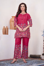 Thumbnail for Pramukh Fab Pink Color Cotton Co-ord Set - Distacart