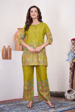 Thumbnail for Pramukh Fab Olive Color Cotton Co-ord Set - Distacart