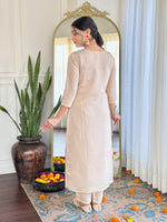 Thumbnail for The52 Embroidered Rayon Fabric Straight Kurta, Pant and Dupatta Set