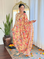 Thumbnail for The52 Embroidered Rayon Fabric Straight Kurta, Pant and Dupatta Set
