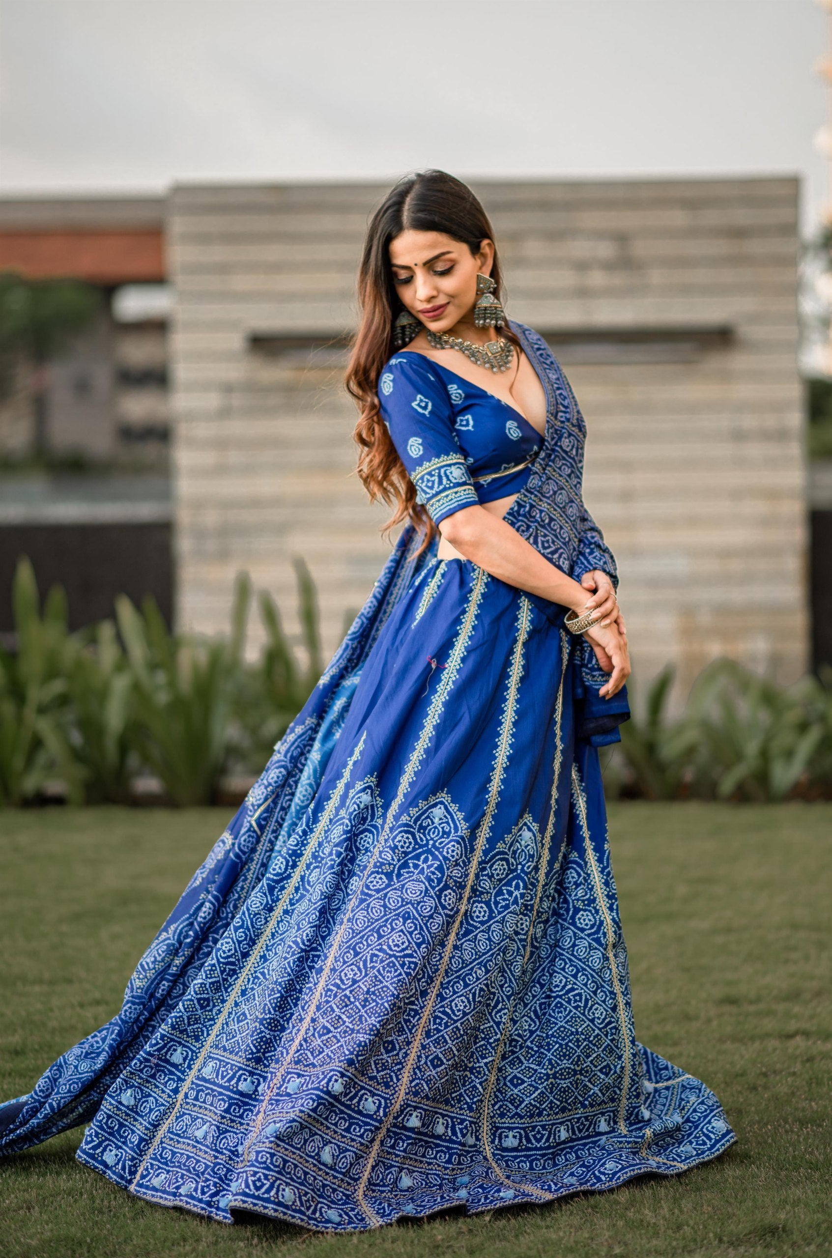 Pramukh Fab Blue Color Vaishali Silk Lehenga Choli