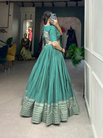 Thumbnail for Pramukh Fab Emerald Color Chanderi Lehenga Choli
