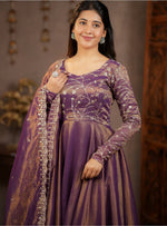 Thumbnail for Yash Enterprise Light Purple Cosmos Silk Embroidery Party Wear Suit Set - Distacart