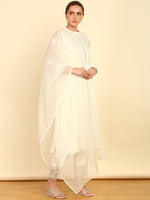 Thumbnail for Soch Floral Embroidered Sequinned Mandarin Collar Straight Kurta With Trousers & Dupatta - Distacart