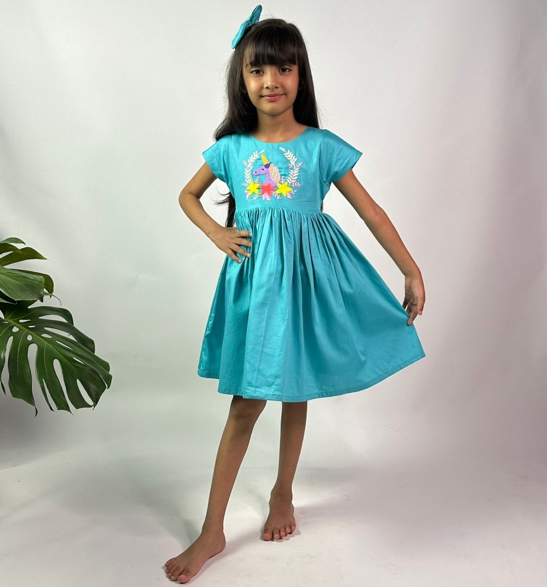 ArthLife Blue Unicorn Party Wear Dress - Distacart