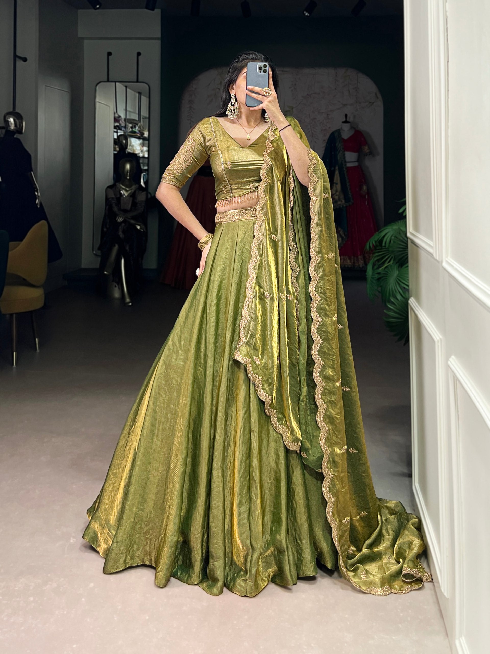 Pramukh Fab Mehendi Color Fendi Lehenga Choli