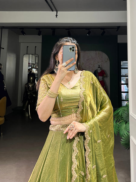 Pramukh Fab Mehendi Color Fendi Lehenga Choli