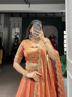 Thumbnail for Pramukh Fab Orange Color Fendi Lehenga Choli