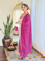 Thumbnail for The52 Women's Embroidered Viscose Fabric Straight Kurta, Pant and Dupatta Set