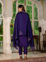 Thumbnail for Pramukh Fab Purple Color Marina Silk Kurta Set - Distacart